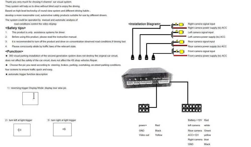 Автомобиль 4-Way Композитный RCA AV аудио-видео разветвитель распределения поддерживают car сзади спереди сбоку камер четырьмя камерами блок управления переключатель