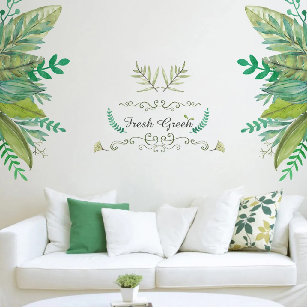 

Wall stickers Waterproof Removable DIY Beach Tropical Palm Leaves window Stickers Modern Art Vinyl Decal Wall Mural home decor