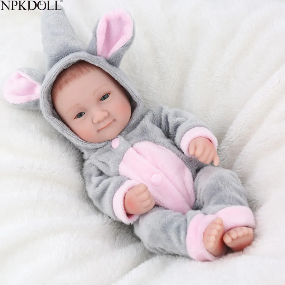 

NPKDOLL Full Vinyl Body Silicone Real Looking Soft Vinyl Reborn Baby Dolls for Gift 10 Inch 25cm Lifelike Newborn Doll boneca