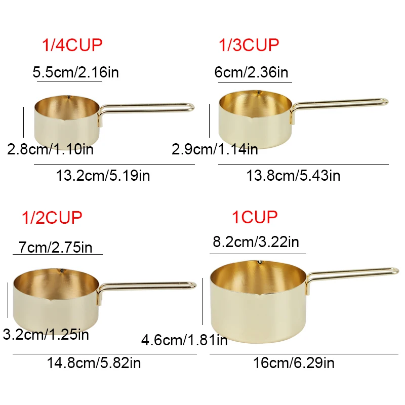 Delidge 4 шт./компл. розовое золото Нержавеющая сталь мерные чашки Кухня бытовые инструменты для выпечки ложка для выпечки мерная ложка