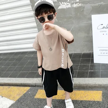 

Boys Clothes 10 Years Children Summer Boys Clothes Cartoon Kids Boy Clothing Set T-shit+Pants Cotton Mini Boss Movement Outfits