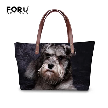 

FORUDESIGNS 3D Schnauzer Printing Handbags Women Bags Designer Bolsa Feminina Sac a Main Bolsos Tote Casual Ladies Shoulder Bag