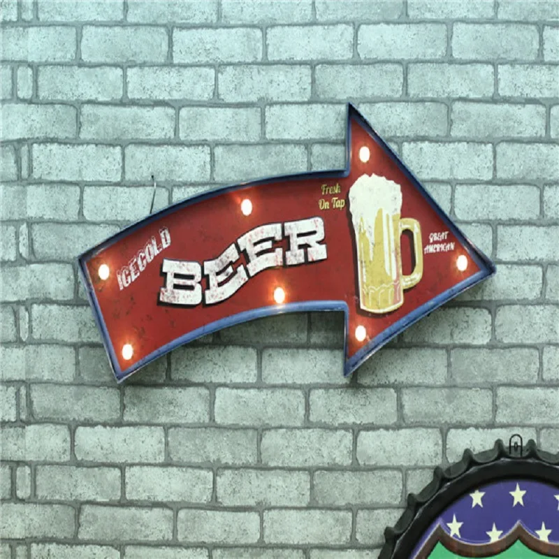 Светодиодный неоновый знак винтажный домашний декор лайтбокс Cerveja пивная