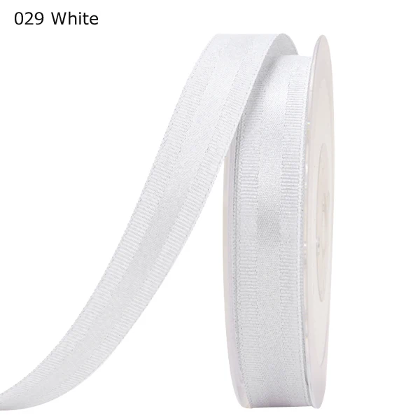 Silver Purl Grosgrain Edge Satin Ribbon 029