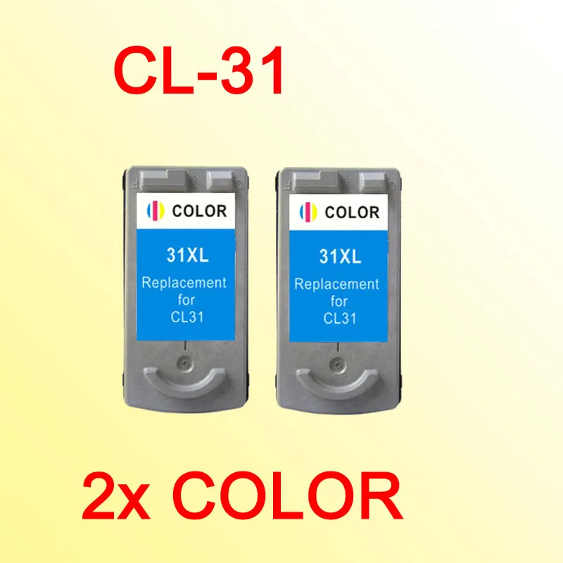 2pcs ink cartridge for canon CL31 CL 31PIXMA iP1800 iP2600 MP140 MP210 MP470 MX300 printer