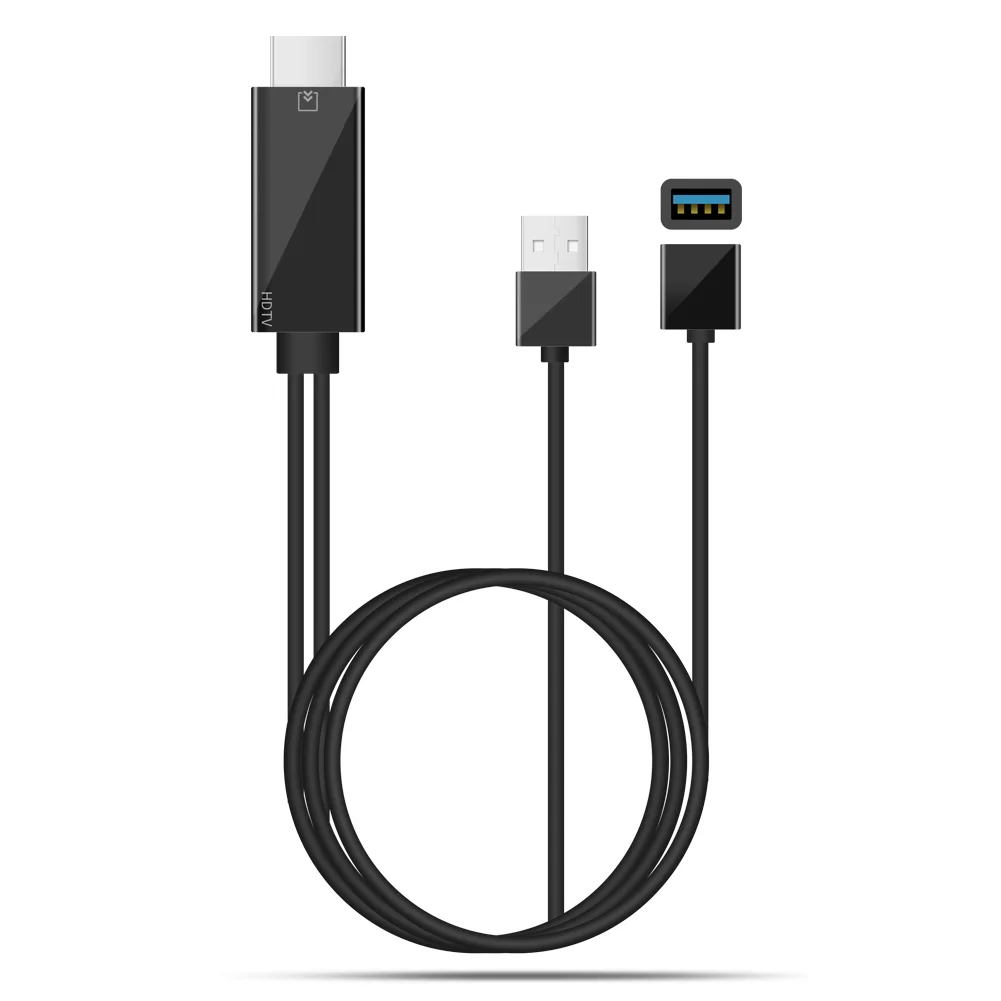 

For Lightning Type C to HDMI Cable HDTV TV Digital AV Adapter USB HDMI 1080P Smart Converter Cable For IPhone 6s/7/7plus Android