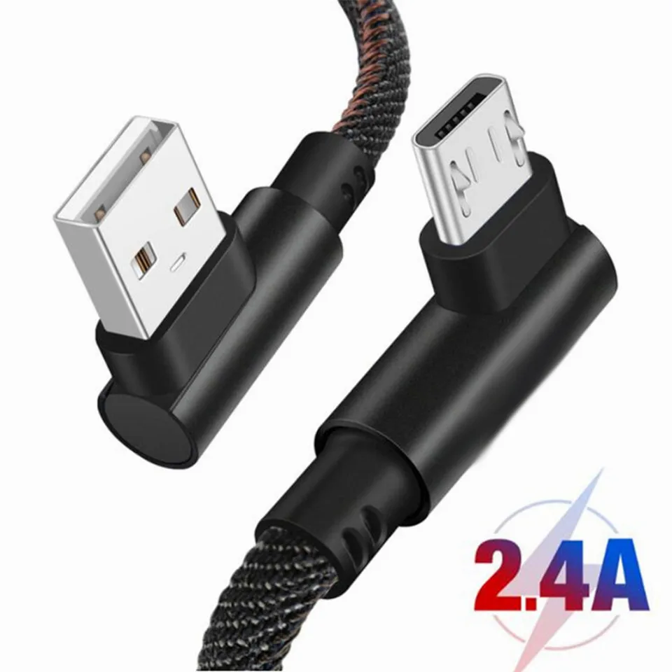 90 Degree Right Angle Micro Usb Cable Denim Quick Charge USB Cable for