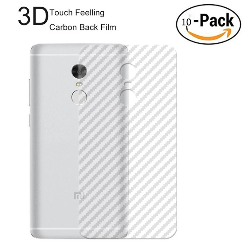 Прозрачная матовая задняя пленка из углеродного волокна для Xiaomi Redmi Note 4 4X Prime (не