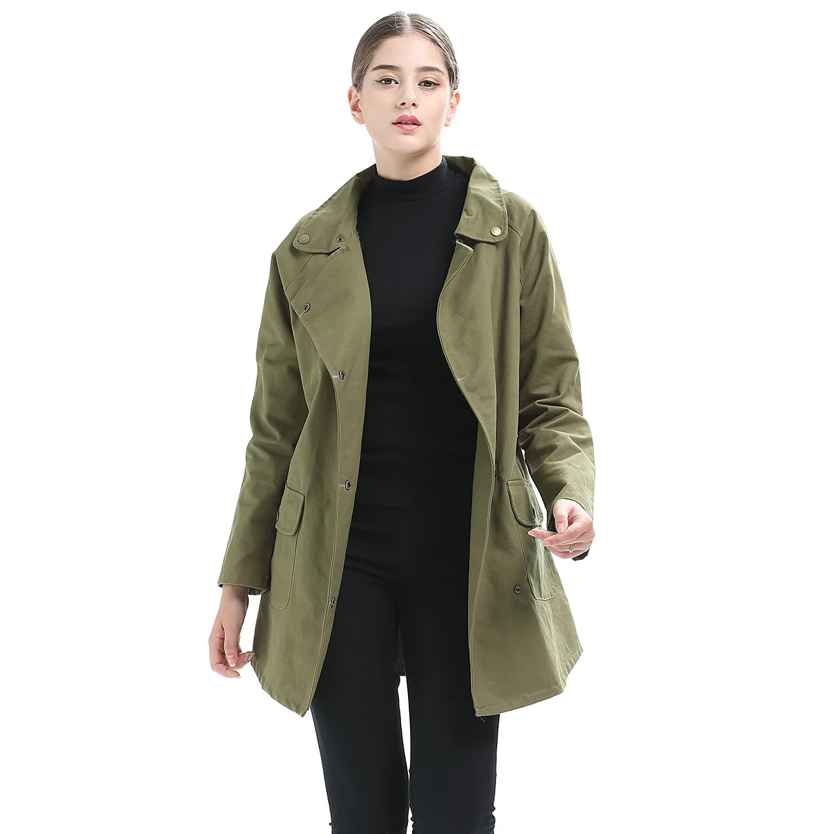 Spring Thin Basic Outerwear Design Slim Coat Loose Fit Print Letter