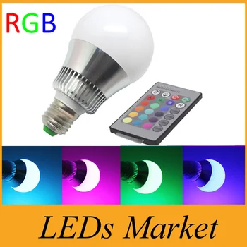 

RGB LED Bulb E14 E27 3W 5W 9W 16 Color Change Lamp LED Spotlight +IR Remote Control AC85-265V Christmas Decoration Lights