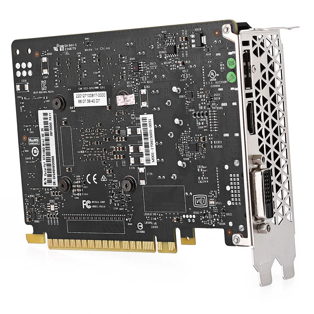 Оригинальный красочный GTX1050 мини OC 2 ГБ игровой Графика карты 7000 мГц 128bit GDDR5 14nm с