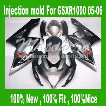 

injection mold silver black for K5 SUZUKI GSXR 1000 2005 2006 GSX-R1000 GSXR1000 K5 05 06 motorcycle fairing kits Q098986