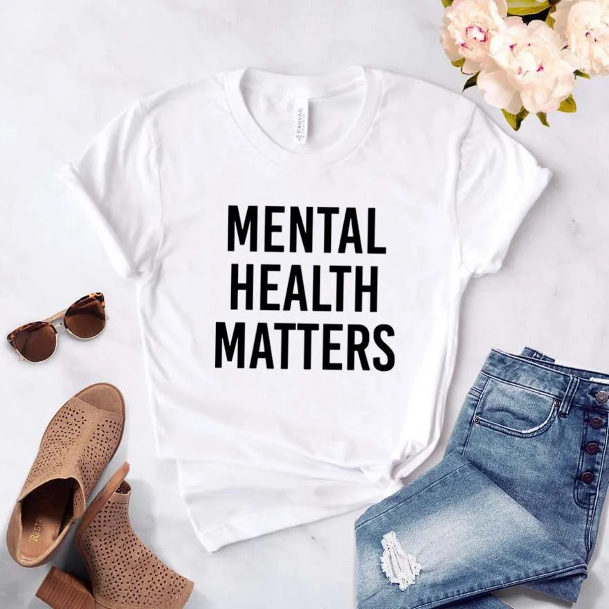 Для ментального здоровья, женская футболка, смешные изделия из хлопка, футболка для девушек, топ, футболка, хипстер, Прямая поставка, NA-134 - Color: White