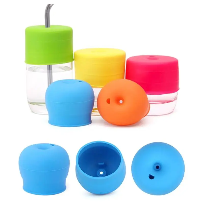 

Leakproof Kids Cup Cover Stretchable Silicone Lids Spillproof Baby Training Drinking Glass Cup Lid Child Drinking Straw Lid