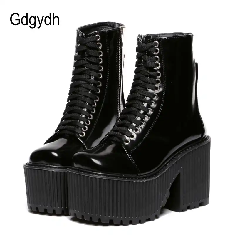 Gdgydh moda botki dla kobiet platformy buty Punk gotycki Gdgydh moda botki dla kobiet platformy buty Punk gotycki