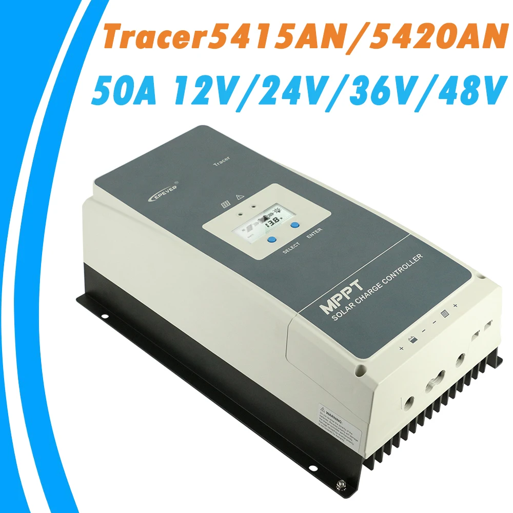 US $136.50 EPever MPPT 50A Solar Charge Controller 12V 24V 36V 48V Backlight LCD For Max 200V PV Input Real Time Recording 5415AN 5420AN