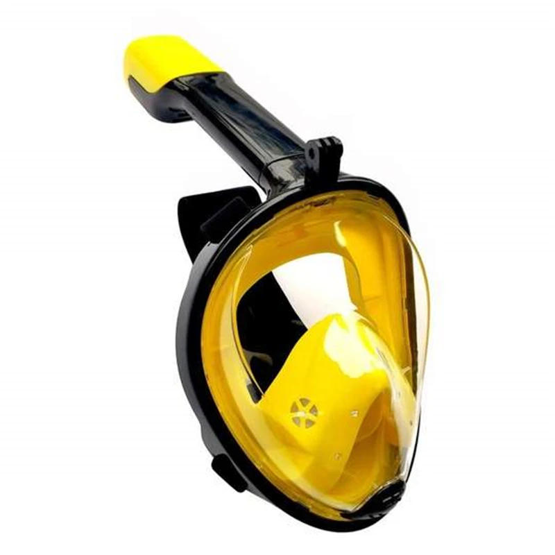 Двойная воздухопроницаемая трубка подводная противотуманная маска для подводного плавания, ныряния с дыхательной трубкой широкая область обзора плавательный регулируемый ремешок маска для подводного плавания