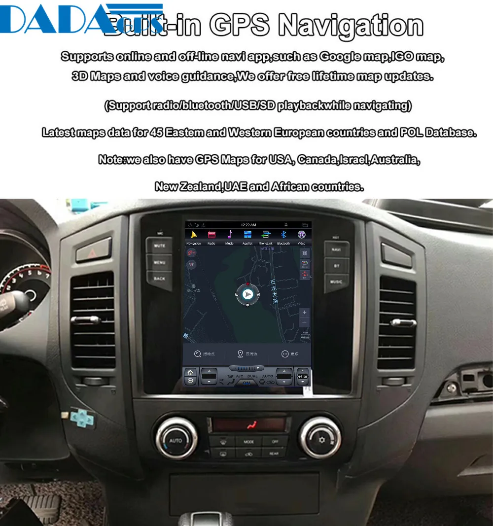 Best 10.4" Tesla style Android 7.1 Car Radio Player For MITSUBISHI PAJERO V97 V93 Shogun Montero 2006+ GPS Map Navigation no dvd 9