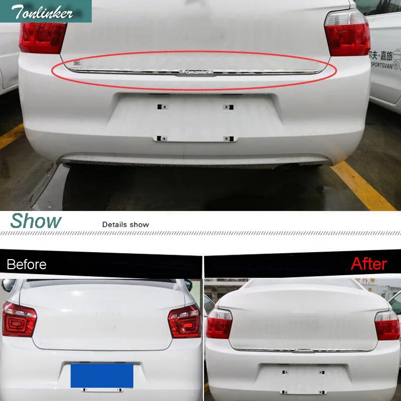 

Tonlinker Cover Case Stickers for CITROEN C-Elysee 2014-17 Car Styling 1 PCS stainless steel car trunk door cover case sticker