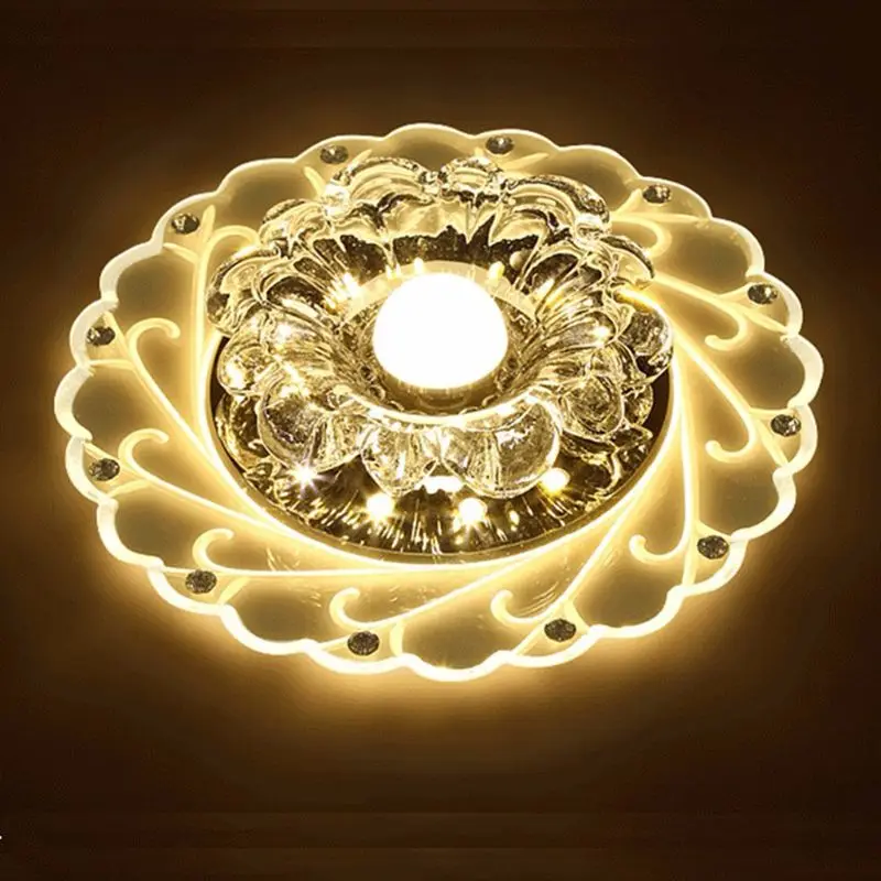 

Modern Crystal LED Ceiling Light Circular Colorful Chandelier For Living Room Aisle Corridor