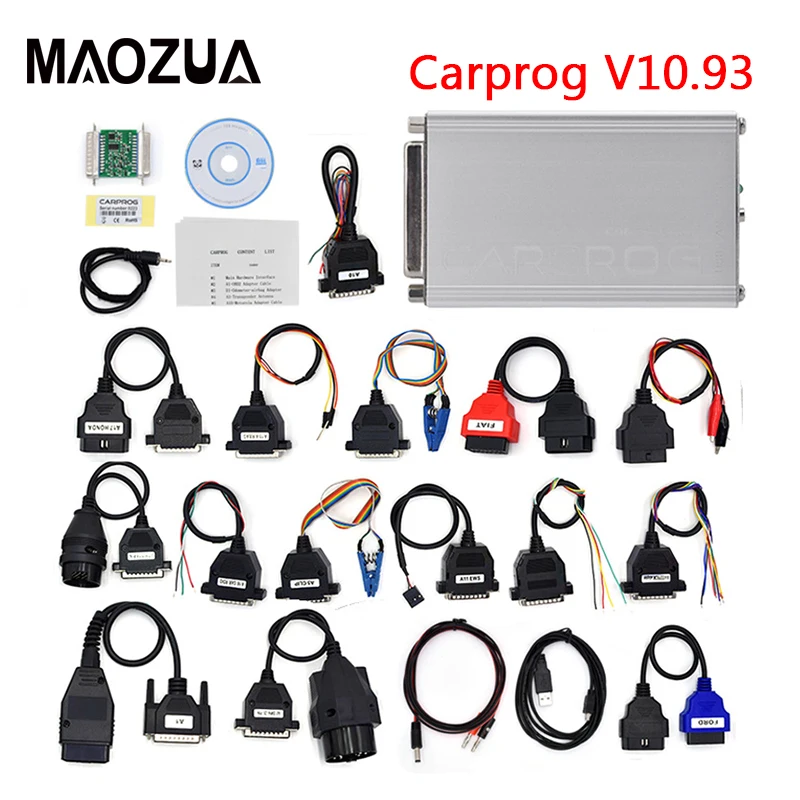 

Newest CARPROG V10.93 Programmer Full 21 Adapters Auto Car Prog 10.93 ECU Chip Tester for Airbag/OBD2 Repair Airbag Reset Tools