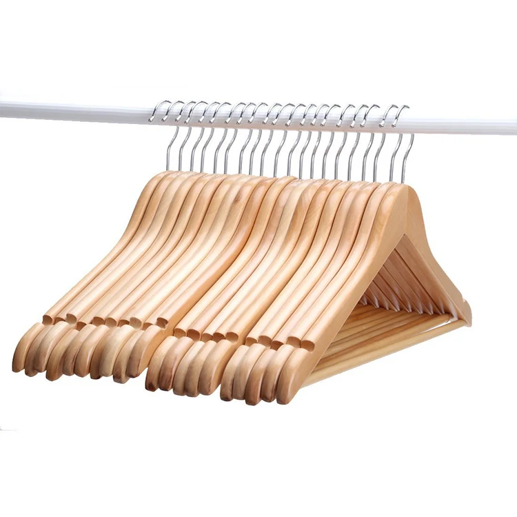 Вешалка для пальто из натурального дерева Sorplus/плоская (12 шт./лот)|wooden coat hanger|coat