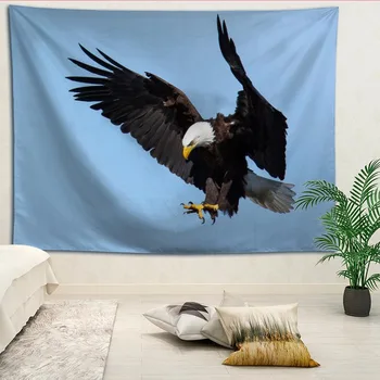 

Custom Bald eagle printed Background cloth wall covering room bedside cloth modern large painting Nordic fabric tapestry