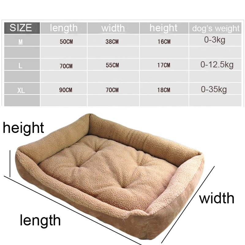 Большая спальная кровать для собак, утепленный хлопковый диван для больших собак, теплый домик для домашних животных, золотистый ретривер, коричневый, M, L, XL, Прямая поставка