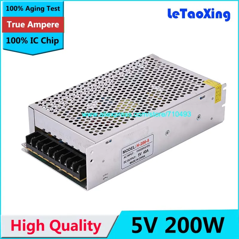 

Single Output Switching power supply 5V 40A 200W Transformer 220V AC To DC 5 V SMPS For LED Strip Light Display