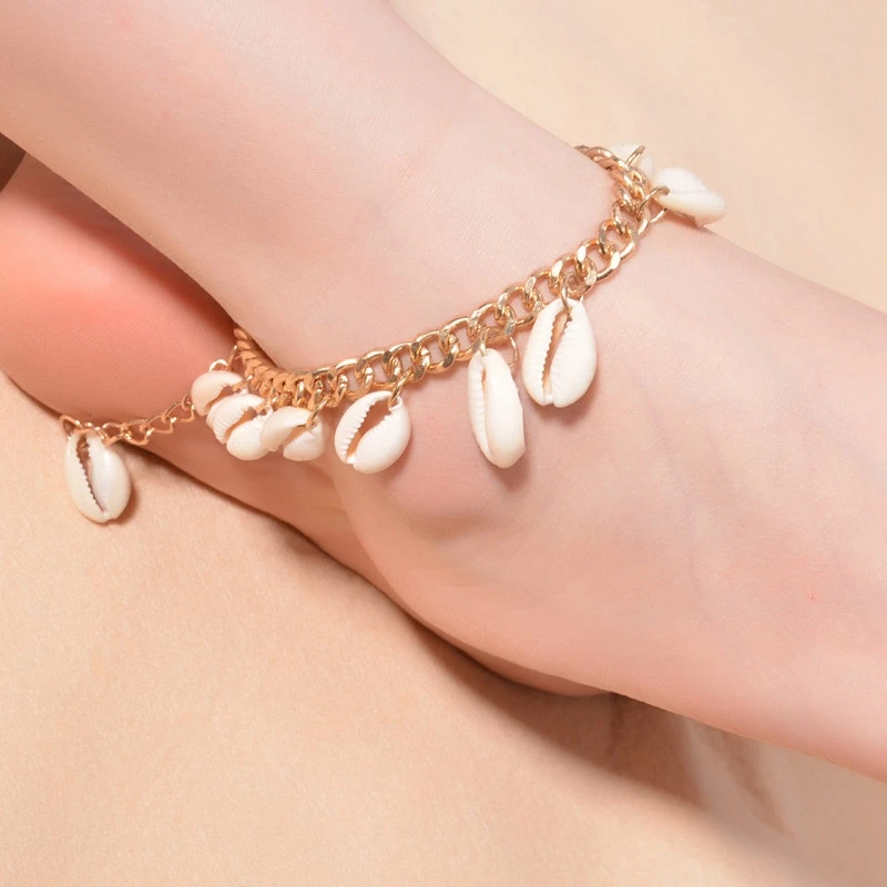

Metal Yoga Anklets for Women shell Foot Jewelry Summer Beach Barefoot Bracelet ankle on leg Ankle strap Bohemian Accessories