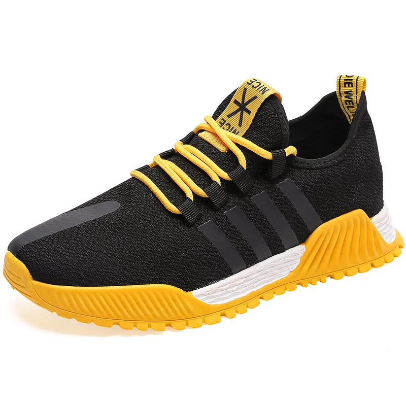 

Men Shoes Casual Non-Slip Men Shoes Fashion Black Yellow Man's Sneakers Ventilation Footwear Tenis Masculino Zapatillas Hombre