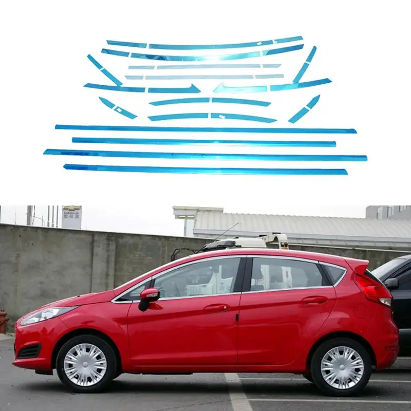 Full Window Trim Decoration Strips Stainless Steel Car Styling For Ford