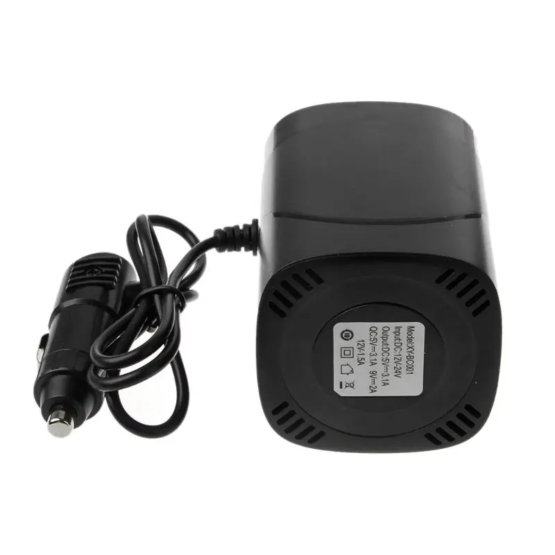 12V 24V QC3.0 устройство для автомобиля с двумя портами USB для быстрой Зарядное устройство чашка зарядки Напряжение ток Дисплей с 2 гнездо для автомобильного прикуривателя для смартфона столом