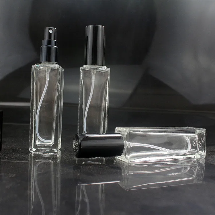 

20ml Classic Square Black Spray Glass Empty Glass Bottle Perfume Dispensing Portable Bottle Vials 100PCS/LOT