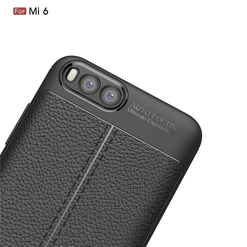 Для Xiaomi Mi 6 6X чехол для телефона с текстурой личи грубой кожи ТПУ накладка из