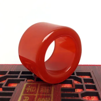 

CHINA FOLK Traditional agate carving- Natural agate China carving Thumb ring .