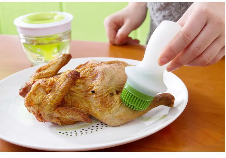 Home high temperature silicone oil brush barbecue brush oil bottle suit kitchen baking oil brush silicone