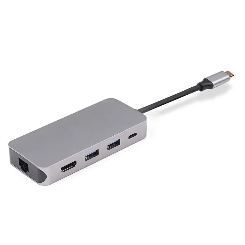 ULT-BEST 8-в-1 3Usb Порты и разъёмы Тип-C концентратор USB док-станция для Поддержка 4K x 2K Hdmi Rj45 Lan порт Gigabit Sd/устройство для считывания с tf-карт Pd зарядки Порты и разъёмы Ad