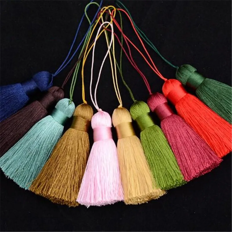 BASEHOME 5pcs/lot 8cm 20 colors Silk Tassel Cord Handmade polyester