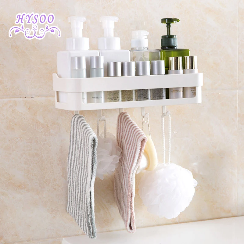 Strong suction cup racks bathroom plastic wall mounted shelves bathroom