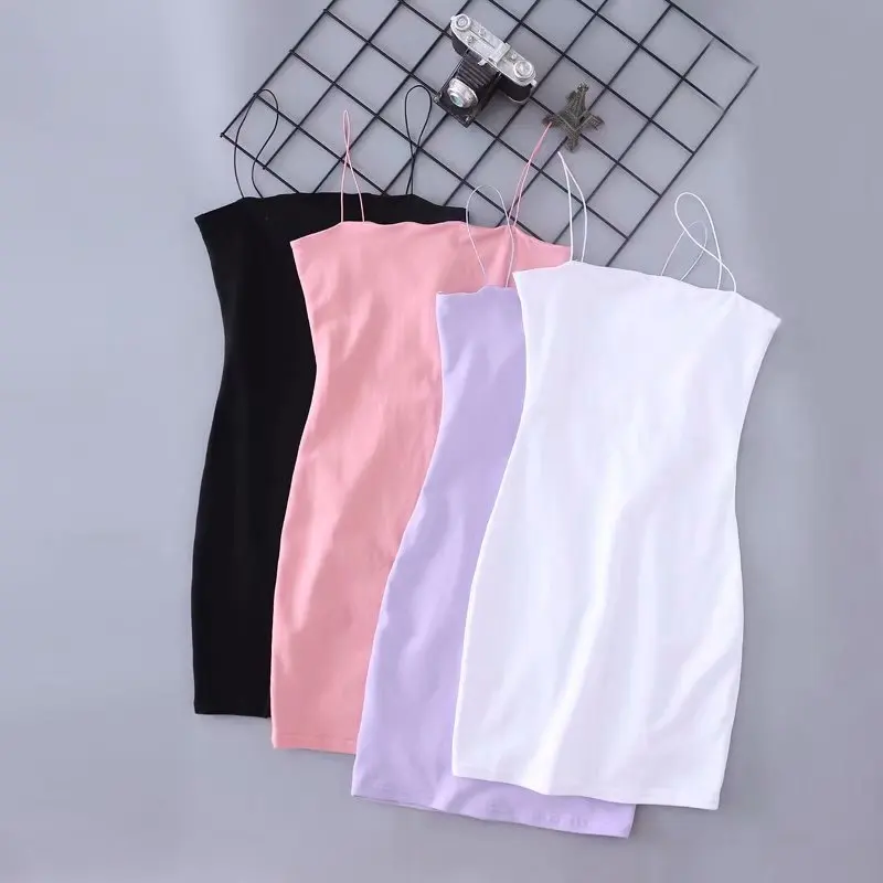 

Summer Sexy Club Dress Women White Slim Bodycon Black Mini Dresses Robe Femme Cami Short Dress Vestidos