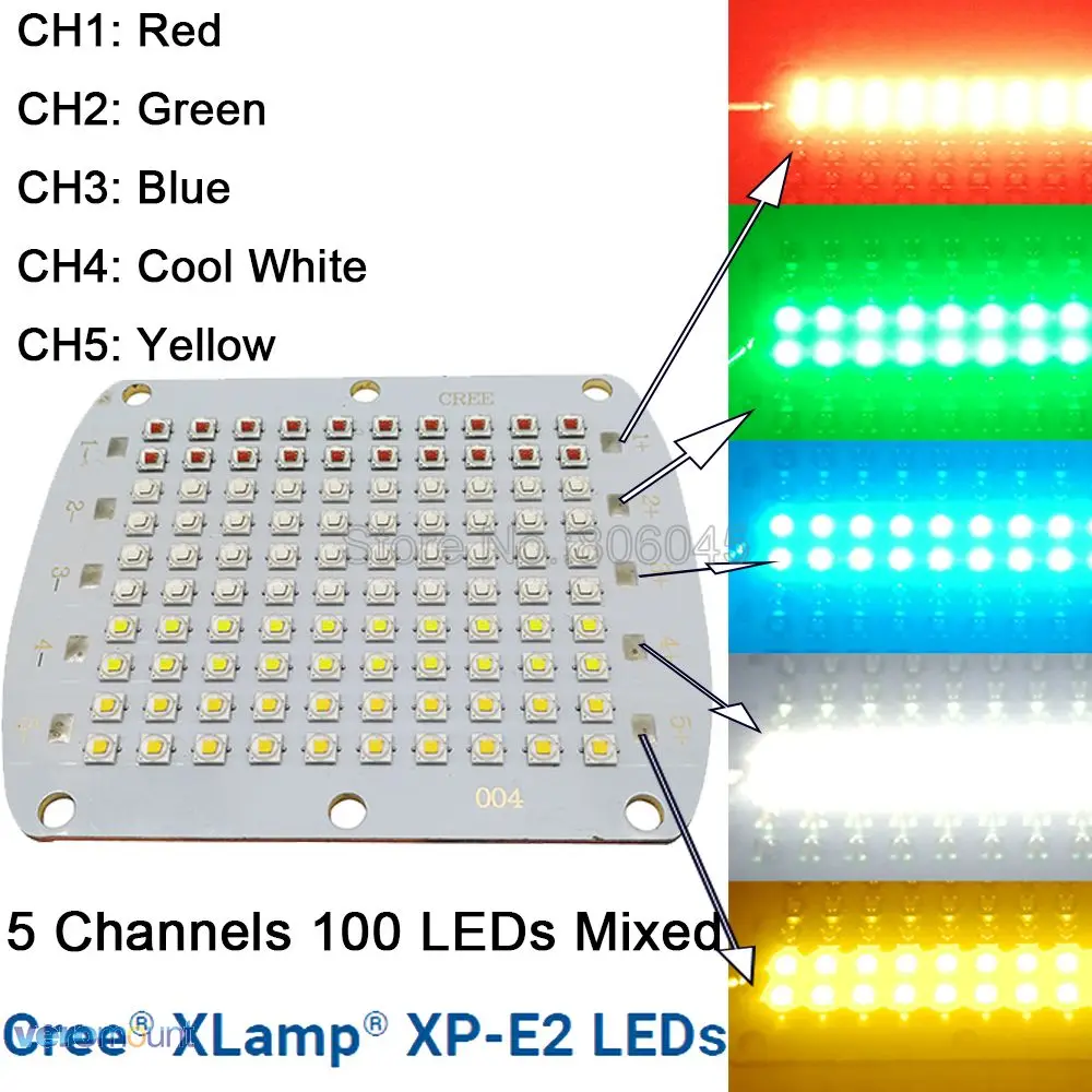 Cree XPE2 XP E2 100LEDs 5 Channel RGBW High Power LED Emitter Light Red Green Blue White WW