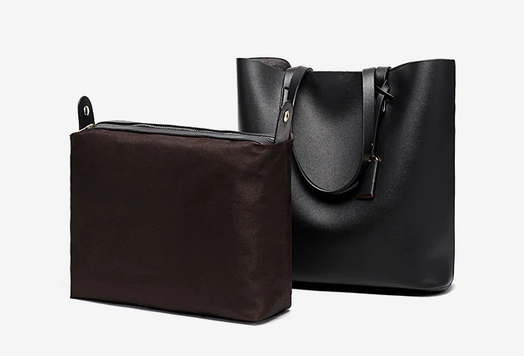 MJ Women Tote Bag Leather Big Bag Female Simple Handbag Large Capacity Shoulder Bags Bucket Women Composite Bags Shopping Tote (12)