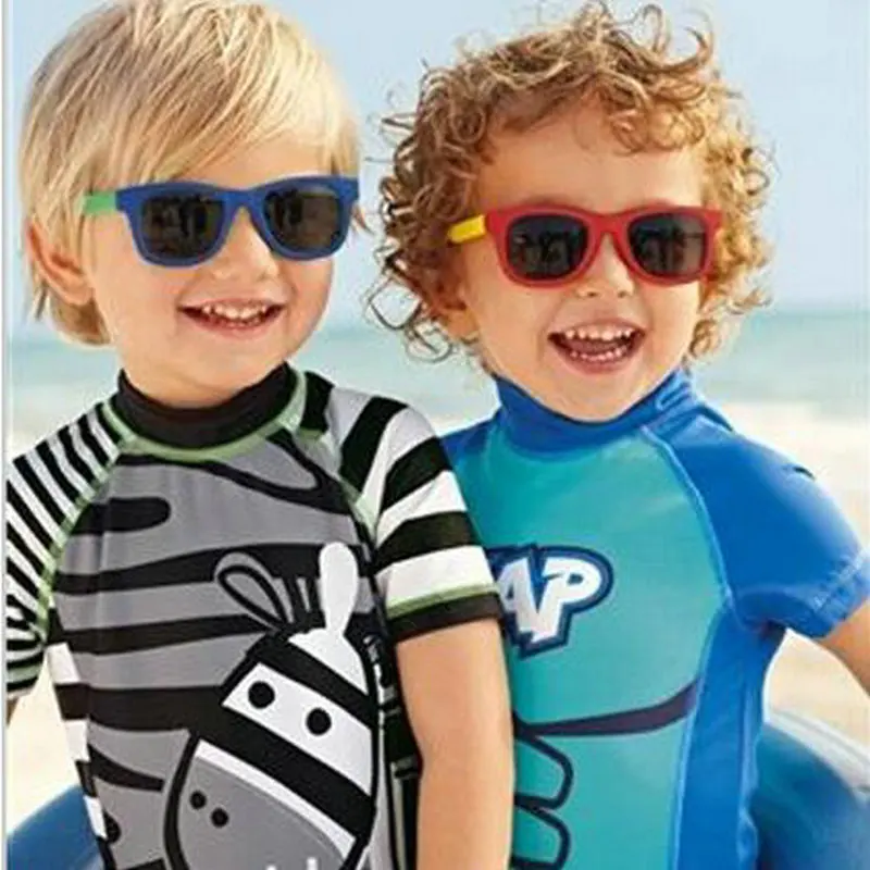 Image Children Swimsuit 2016 New Summer Fashion Boys Swimwear Cute Cartoon Print Short Sleeve One Piece Swimsuit Kids Boys Swimsuit