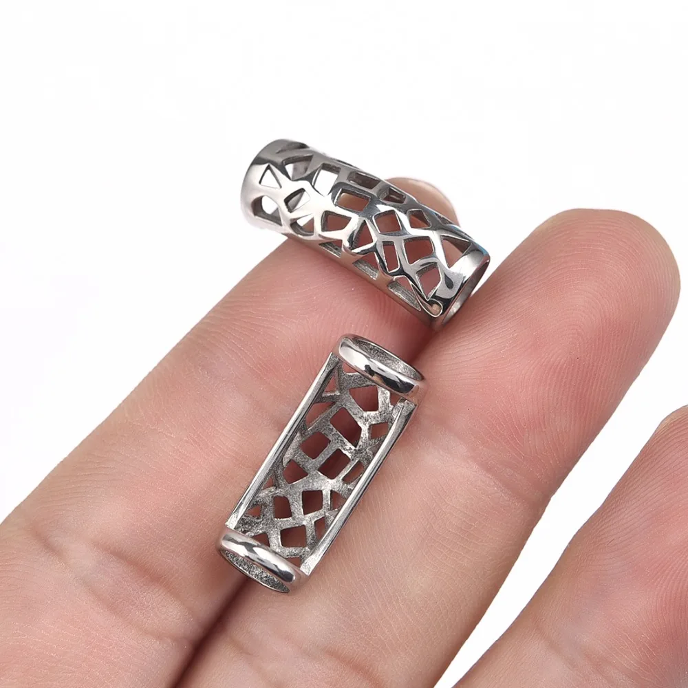 Stainless Steel Slider Tube Beads Hollow Hole 6&9mm (2)