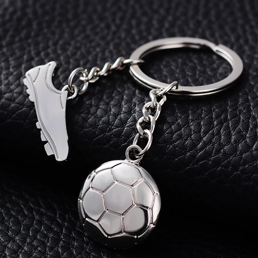 

10PCS Personality Soccer Shoe Key Chain Ring Holder Alloy Football Keyfobs porte clef Creative Jewelry Fans Gifts Wholesale J020