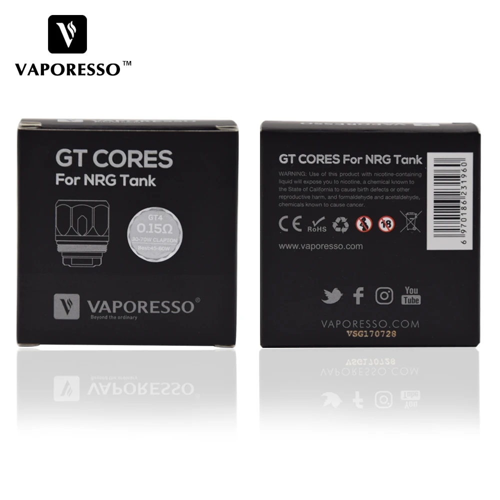 

Original VAPORESSO NRG Tank GT Ceramic Coil GT4 GT8 GT2 GT6 Atomizer Replacement Coil for Vaporesso Revenger and TFV8 Tank
