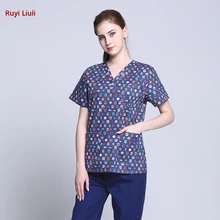 Одежда для операционной Женщины мультфильм Ручная стирка одежда хлопок доктор Рабочая щетка ручная одежда Сплит костюм хлопок изоляционный костюм