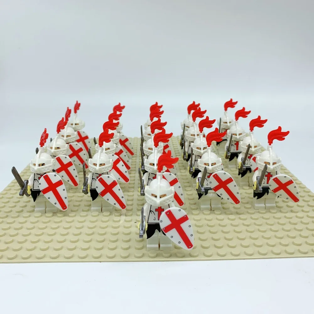 

21pcs LegoINGly Baby toys Building Action Figure Medieval Knights Crusader Rome Commander Building Blocks Gift Toys for Children