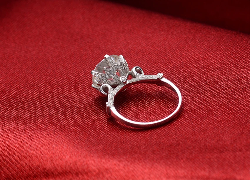 Schwungvoll 5Ct 11 мм Тест Положительный Moissanite бриллиантовое кольцо тест положительная